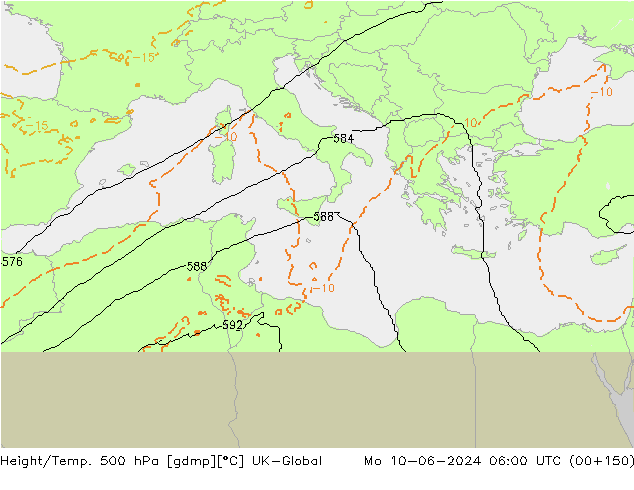 Hoogte/Temp. 500 hPa UK-Global ma 10.06.2024 06 UTC