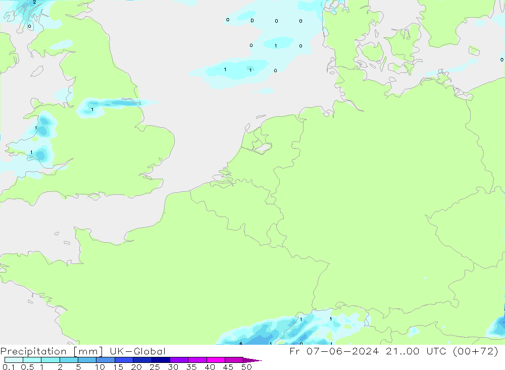 Precipitation UK-Global Fr 07.06.2024 00 UTC