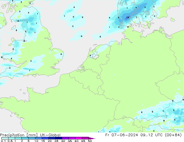 Precipitation UK-Global Fr 07.06.2024 12 UTC