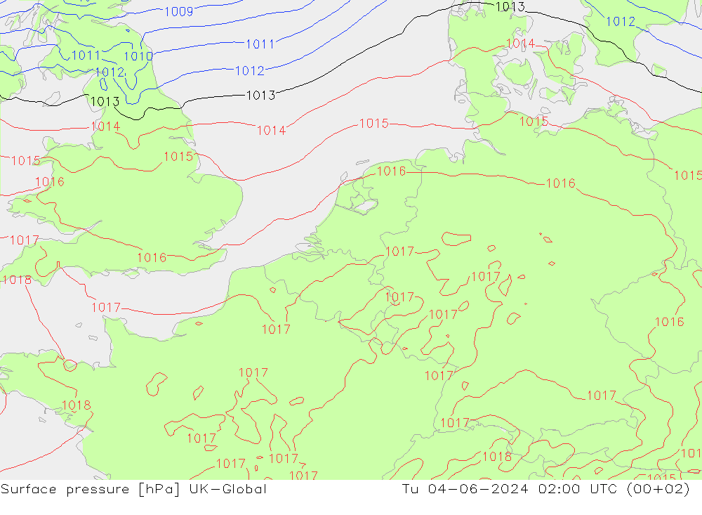 Yer basıncı UK-Global Sa 04.06.2024 02 UTC