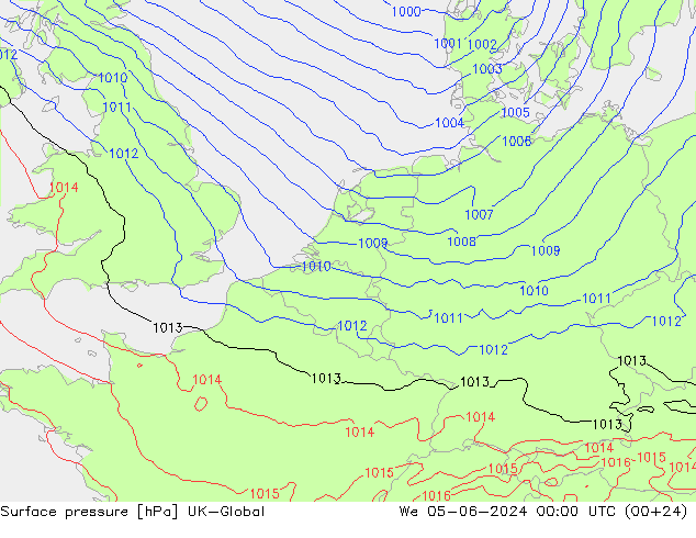 Surface pressure UK-Global We 05.06.2024 00 UTC