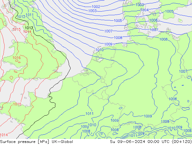 pressão do solo UK-Global Dom 09.06.2024 00 UTC