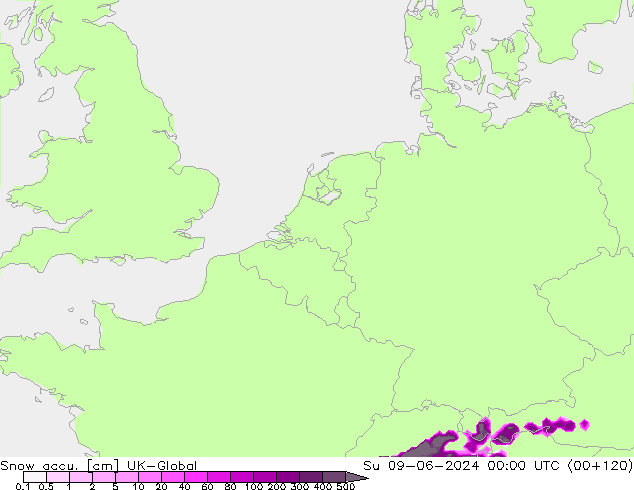 Snow accu. UK-Global Su 09.06.2024 00 UTC