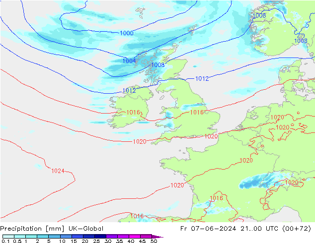 Precipitation UK-Global Fr 07.06.2024 00 UTC