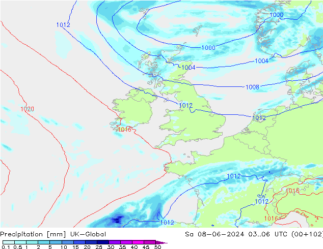 Precipitation UK-Global Sa 08.06.2024 06 UTC