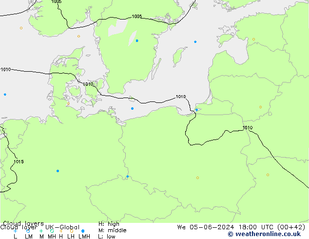 Cloud layer UK-Global mié 05.06.2024 18 UTC