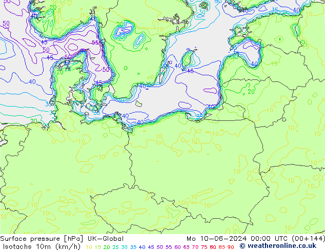 Isotachs (kph) UK-Global Seg 10.06.2024 00 UTC