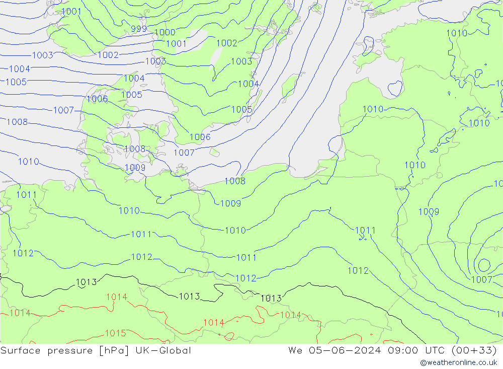 приземное давление UK-Global ср 05.06.2024 09 UTC