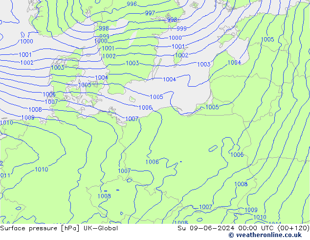 Bodendruck UK-Global So 09.06.2024 00 UTC