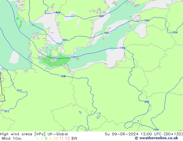 High wind areas UK-Global Su 09.06.2024 12 UTC