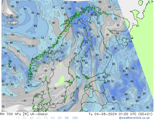 RH 700 hPa UK-Global Tu 04.06.2024 01 UTC