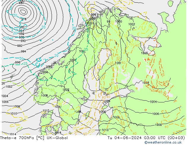 Theta-e 700hPa UK-Global mar 04.06.2024 03 UTC