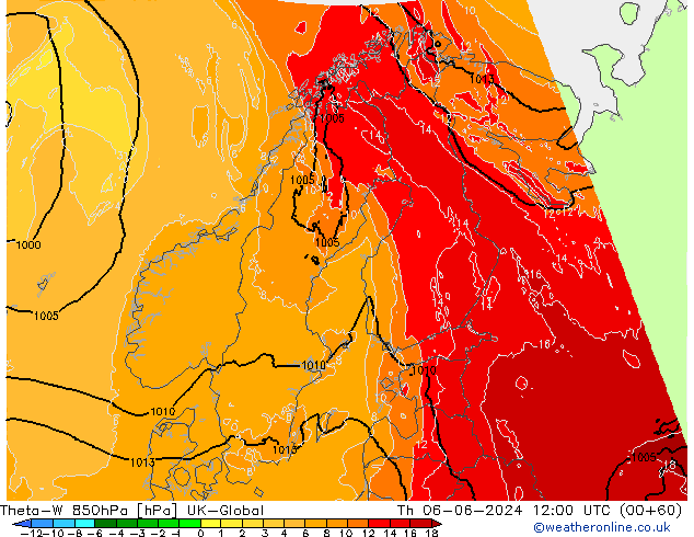 Theta-W 850hPa UK-Global Th 06.06.2024 12 UTC