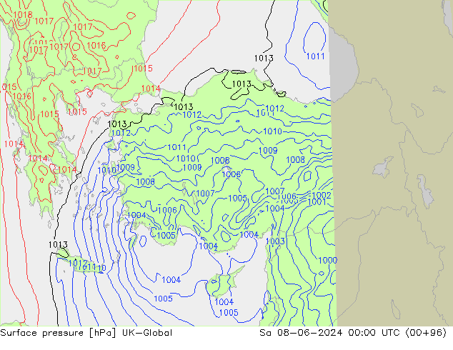 pressão do solo UK-Global Sáb 08.06.2024 00 UTC