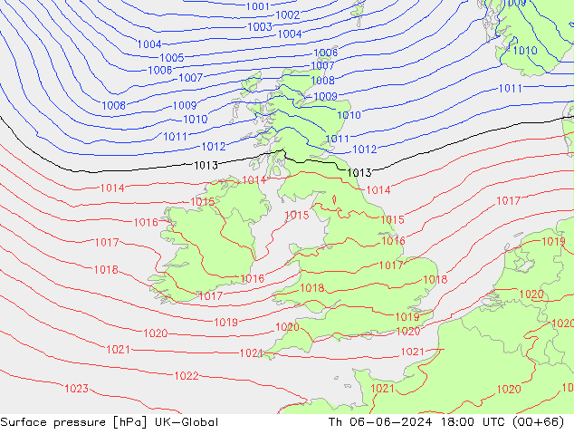 Yer basıncı UK-Global Per 06.06.2024 18 UTC