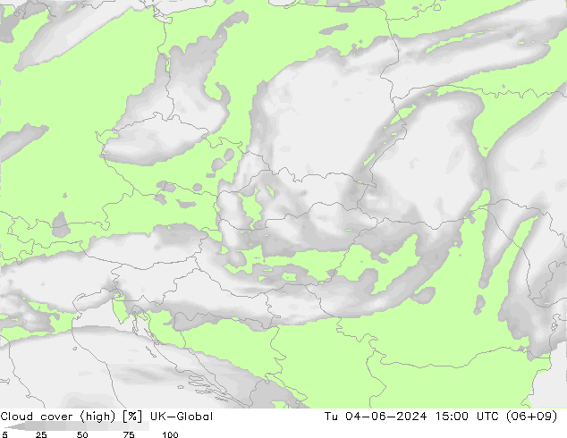 Cloud cover (high) UK-Global Tu 04.06.2024 15 UTC