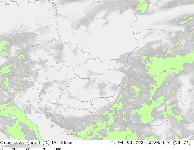 Nuages (total) UK-Global mar 04.06.2024 07 UTC