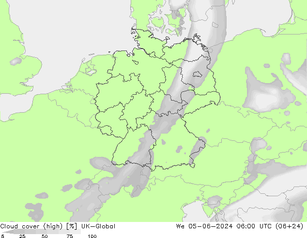 Bulutlar (yüksek) UK-Global Çar 05.06.2024 06 UTC