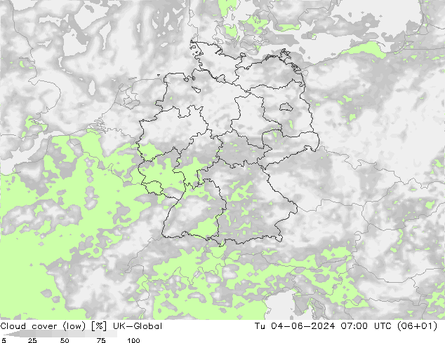 Wolken (tief) UK-Global Di 04.06.2024 07 UTC