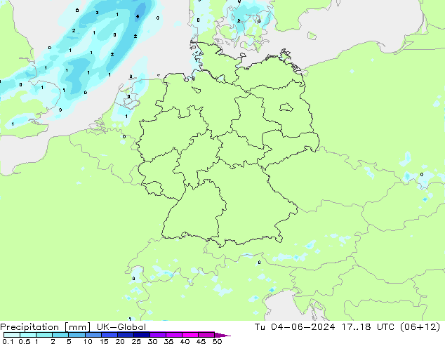 Precipitation UK-Global Tu 04.06.2024 18 UTC