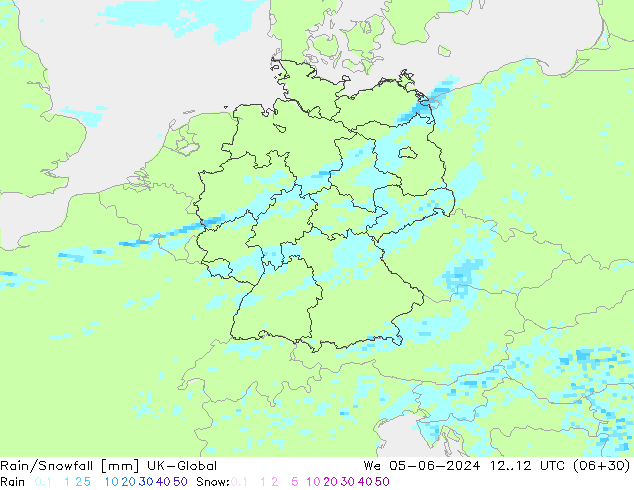 Rain/Snowfall UK-Global ср 05.06.2024 12 UTC