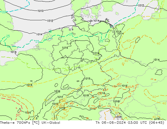 Theta-e 700hPa UK-Global Th 06.06.2024 03 UTC