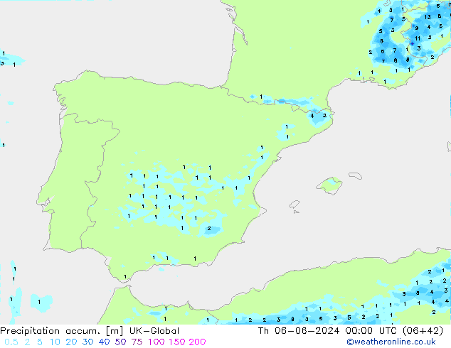 Totale neerslag UK-Global do 06.06.2024 00 UTC