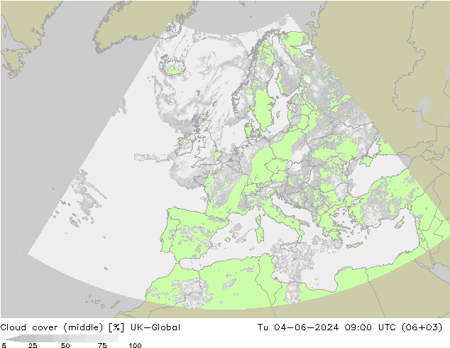 облака (средний) UK-Global вт 04.06.2024 09 UTC