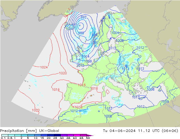 Precipitación UK-Global mar 04.06.2024 12 UTC