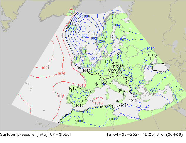 pression de l'air UK-Global mar 04.06.2024 15 UTC