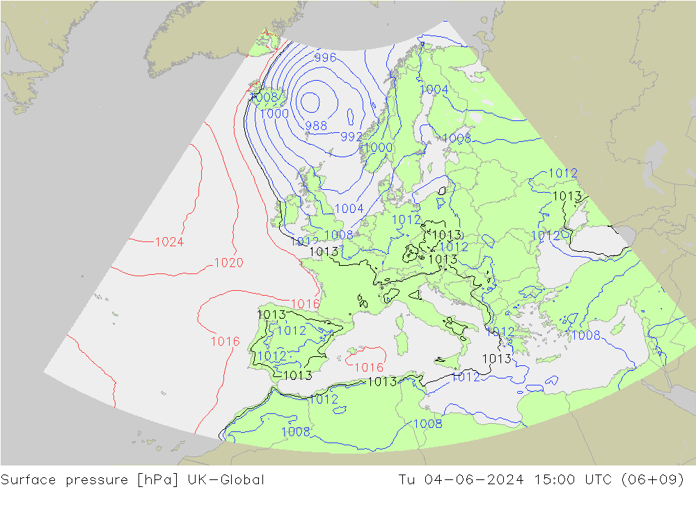 Yer basıncı UK-Global Sa 04.06.2024 15 UTC