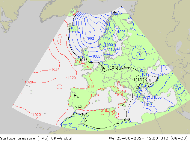 приземное давление UK-Global ср 05.06.2024 12 UTC
