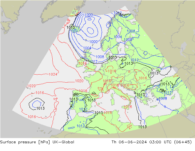 Surface pressure UK-Global Th 06.06.2024 03 UTC