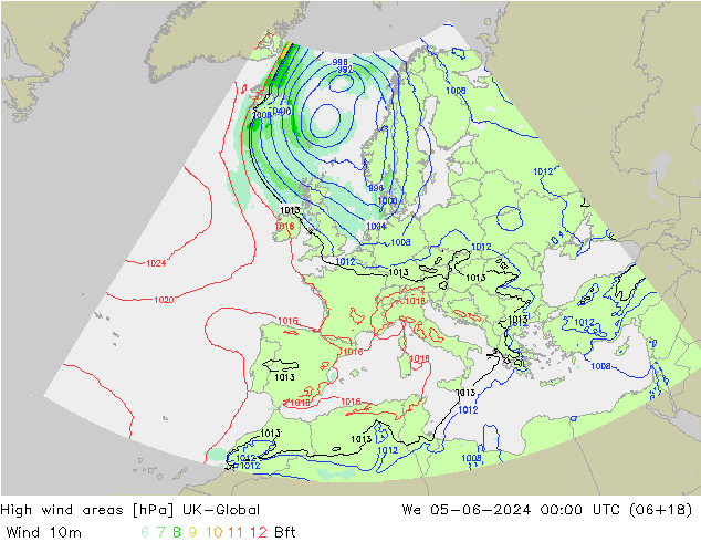 High wind areas UK-Global mer 05.06.2024 00 UTC