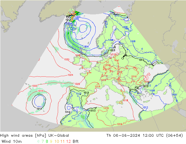 High wind areas UK-Global  06.06.2024 12 UTC