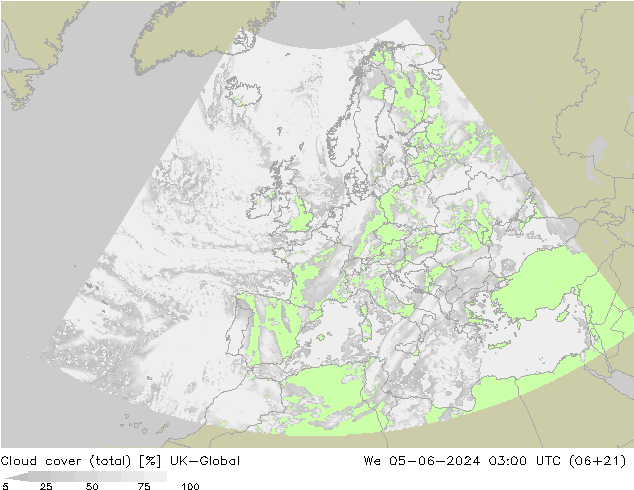 Cloud cover (total) UK-Global We 05.06.2024 03 UTC