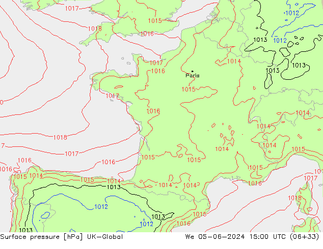 Surface pressure UK-Global We 05.06.2024 15 UTC