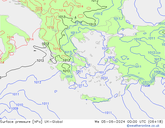 Surface pressure UK-Global We 05.06.2024 00 UTC