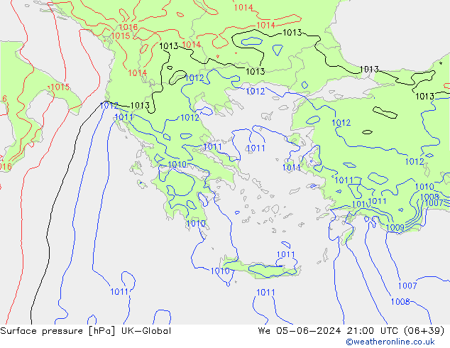 Surface pressure UK-Global We 05.06.2024 21 UTC