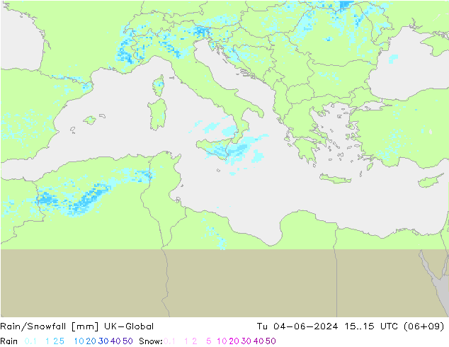 Rain/Snowfall UK-Global Tu 04.06.2024 15 UTC