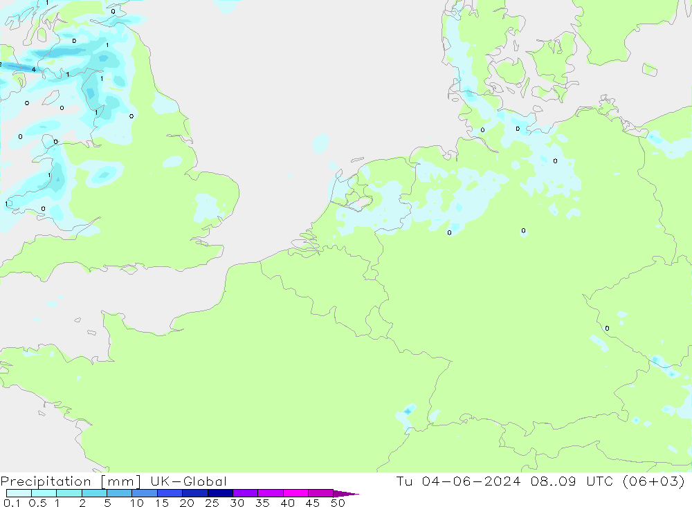 Niederschlag UK-Global Di 04.06.2024 09 UTC