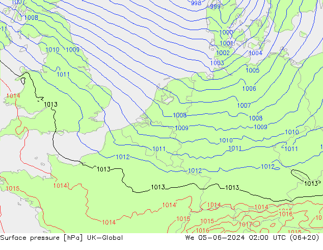 Surface pressure UK-Global We 05.06.2024 02 UTC