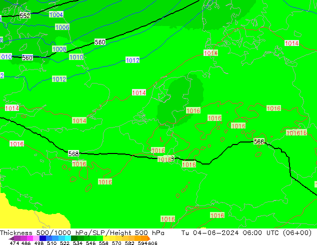 Thck 500-1000hPa UK-Global Tu 04.06.2024 06 UTC