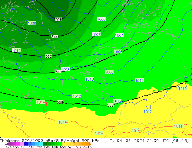 Thck 500-1000hPa UK-Global  04.06.2024 21 UTC