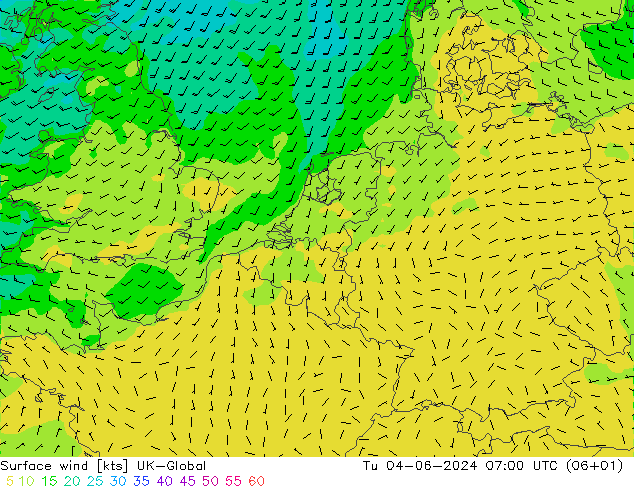 Rüzgar 10 m UK-Global Sa 04.06.2024 07 UTC