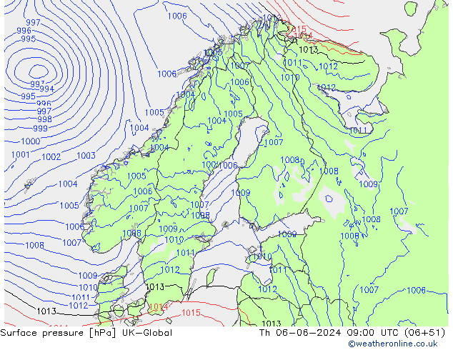 Luchtdruk (Grond) UK-Global do 06.06.2024 09 UTC