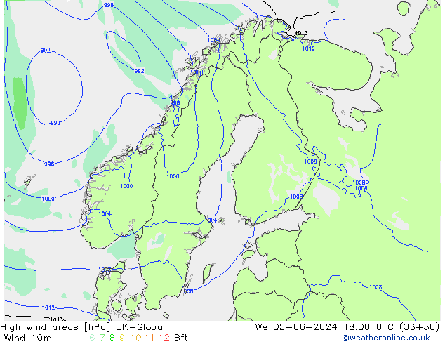 Izotacha UK-Global śro. 05.06.2024 18 UTC