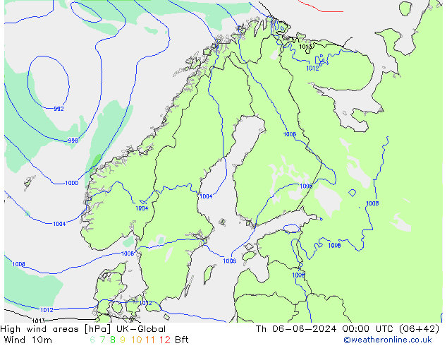High wind areas UK-Global Čt 06.06.2024 00 UTC