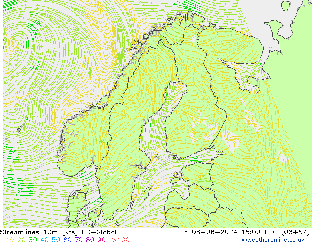 Streamlines 10m UK-Global Th 06.06.2024 15 UTC