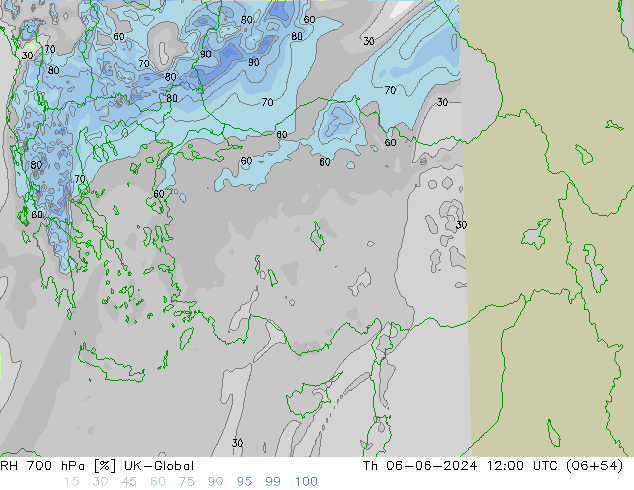 RH 700 hPa UK-Global gio 06.06.2024 12 UTC